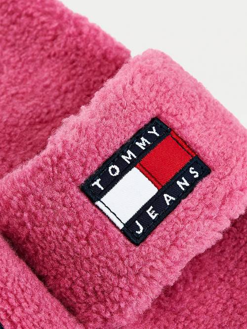 Tommy Hilfiger Tommy Badge Sherpa Slides Szandál Női Lila | TH297NXY