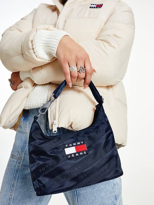 Tommy Hilfiger Tommy Badge Shoulder Táska Női Kék | TH167SMR