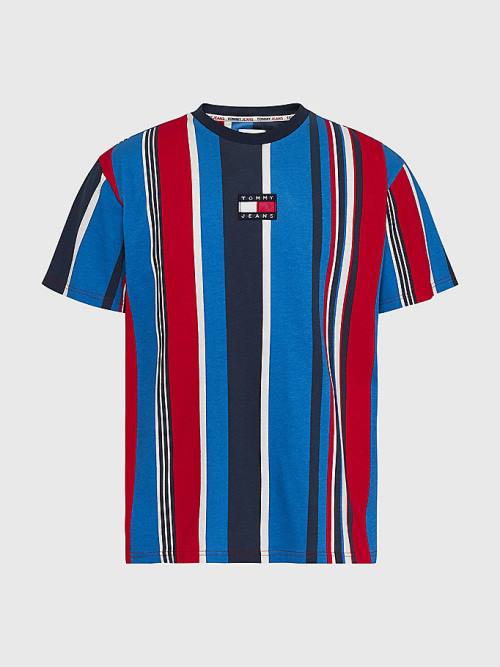 Tommy Hilfiger Tommy Badge Stripe Póló Férfi Piros | TH576RWE