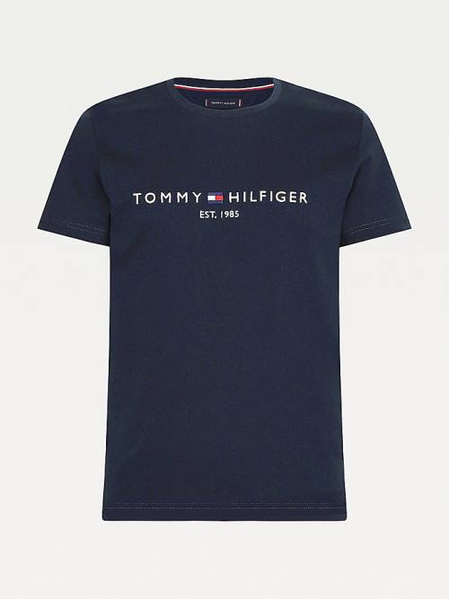 Tommy Hilfiger Tommy Hilfiger Logo Póló Férfi Kék | TH684IKD