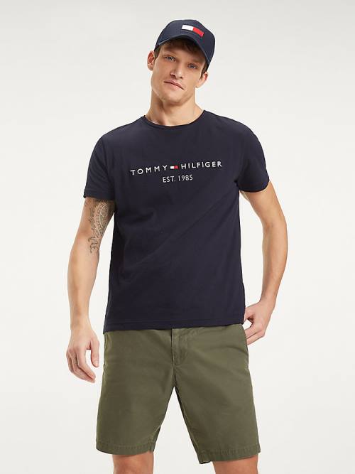 Tommy Hilfiger Tommy Hilfiger Logo Póló Férfi Kék | TH684IKD