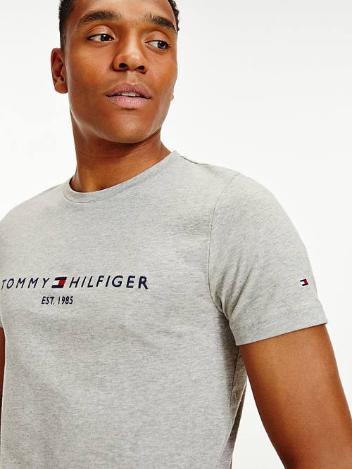 Tommy Hilfiger Tommy Hilfiger Logo Póló Férfi Szürke | TH731KPU