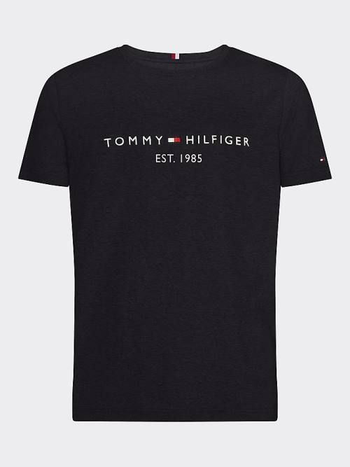 Tommy Hilfiger Tommy Hilfiger Logo Póló Férfi Fekete | TH795YCP