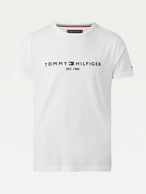 Tommy Hilfiger Tommy Hilfiger Logo Póló Férfi Fehér | TH942RCD