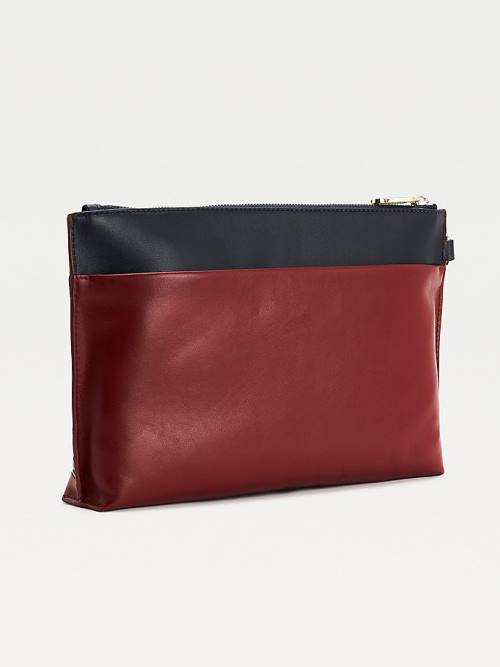 Tommy Hilfiger Tommy Icons Bőr Clutch Táska Női Kék | TH407CQT