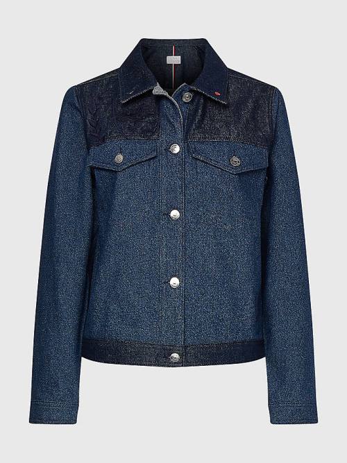 Tommy Hilfiger Tommy Icons Contrast Denim Kabát Női Denim | TH850ZUH