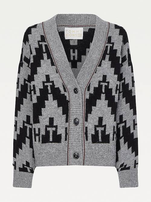 Tommy Hilfiger Tommy Icons Fair Isle Cardigan Pulóverek Női Szürke | TH436EMC