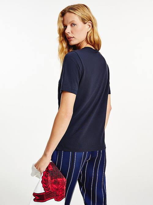 Tommy Hilfiger Tommy Icons Organic Pamut Póló Női Kék | TH481DXM