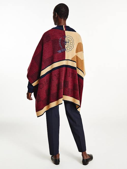 Tommy Hilfiger Tommy Icons Oversized Open Cape Pulóverek Női Bézs | TH803TAR