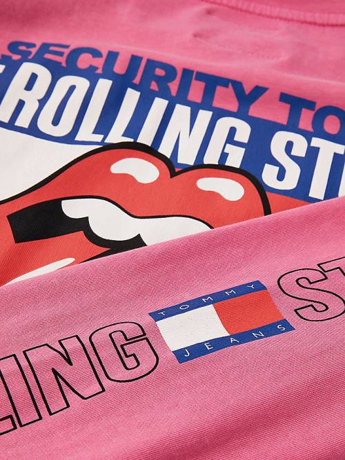 Tommy Hilfiger Tommy Revisited Long Sleeve Rolling Stones Cropped Póló Női Rózsaszín | TH452XDT