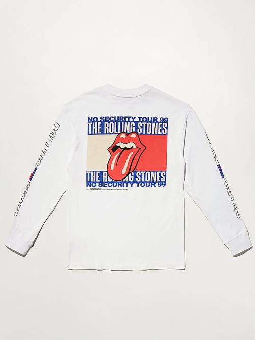 Tommy Hilfiger Tommy Revisited Long Sleeve Rolling Stones Póló Férfi Fehér | TH610WYT