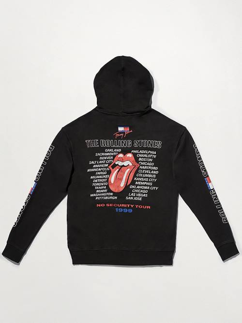 Tommy Hilfiger Tommy Revisited Rolling Stones Kapucnis Pulóver Férfi Fekete | TH274WCR