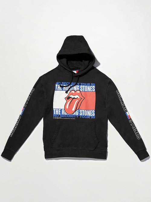 Tommy Hilfiger Tommy Revisited Rolling Stones Kapucnis Pulóver Férfi Fekete | TH274WCR