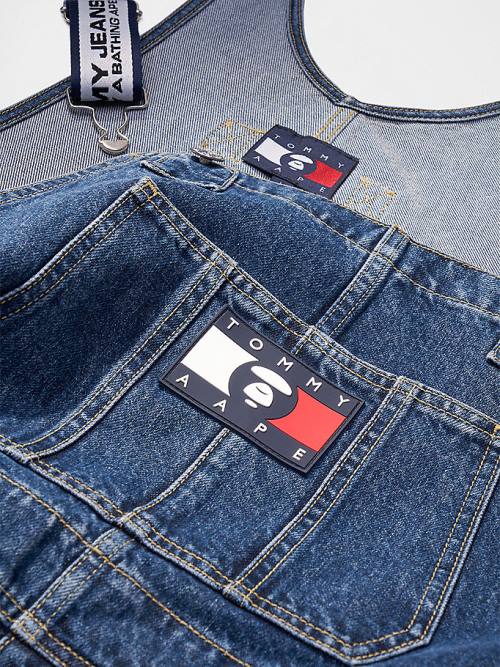 Tommy Hilfiger Tommy X AAPE Denim Dungarees Farmer Férfi Denim | TH637HWC