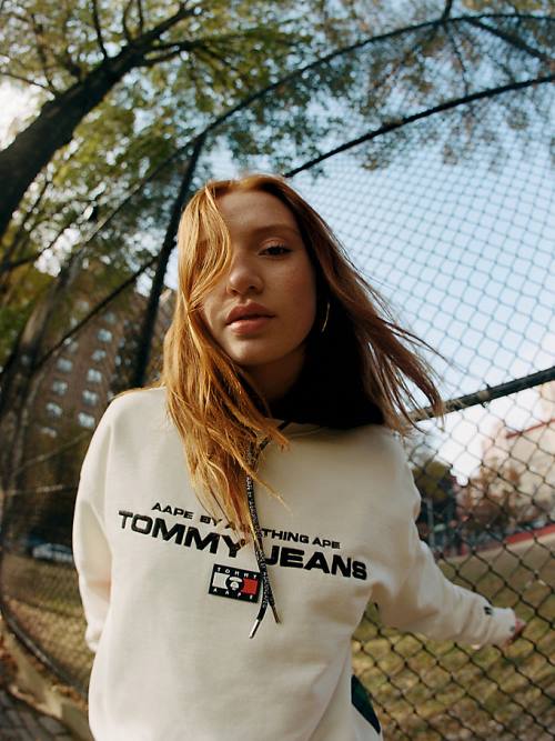 Tommy Hilfiger Tommy X AAPE Fleece Pulóver Férfi Bézs | TH561WHG