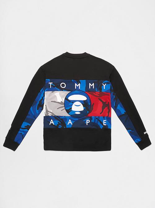 Tommy Hilfiger Tommy X AAPE Fleece Pulóver Férfi Fekete | TH642XOK