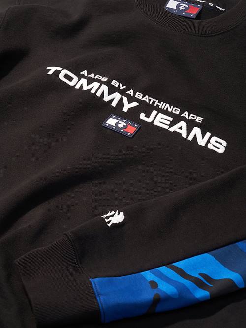 Tommy Hilfiger Tommy X AAPE Fleece Pulóver Férfi Fekete | TH642XOK