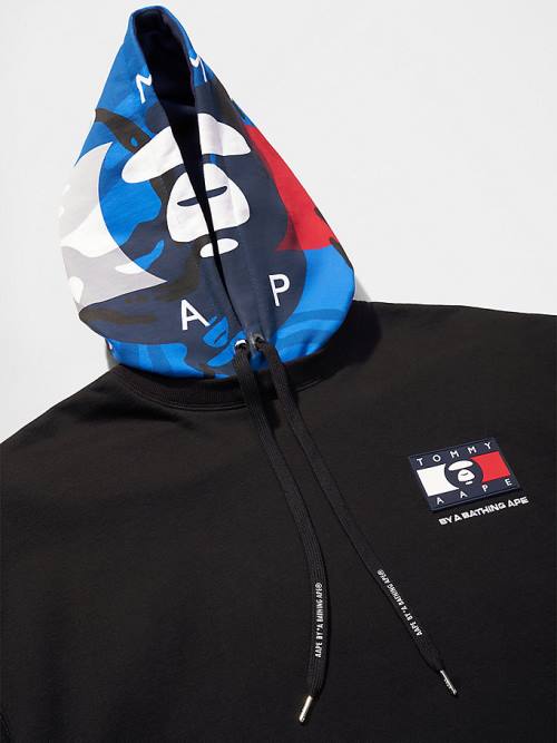 Tommy Hilfiger Tommy X AAPE Full Face Kapucnis Pulóver Férfi Fekete | TH586VKI