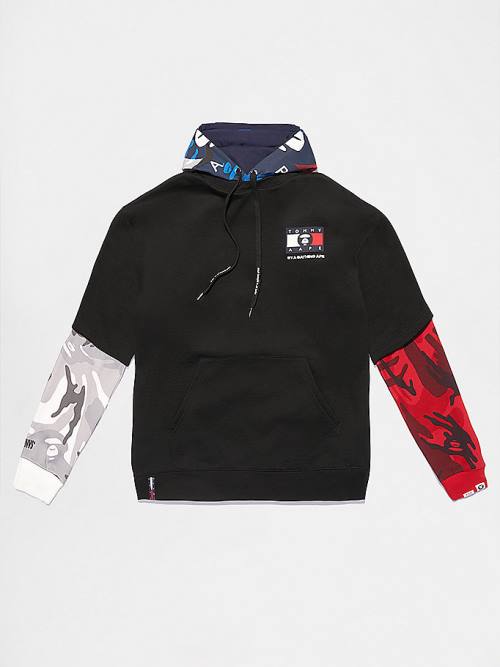 Tommy Hilfiger Tommy X AAPE Full Face Kapucnis Pulóver Férfi Fekete | TH586VKI