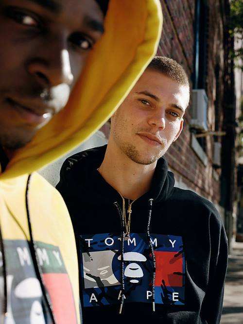 Tommy Hilfiger Tommy X AAPE Kapucnis Pulóver Férfi Fekete | TH067DQZ