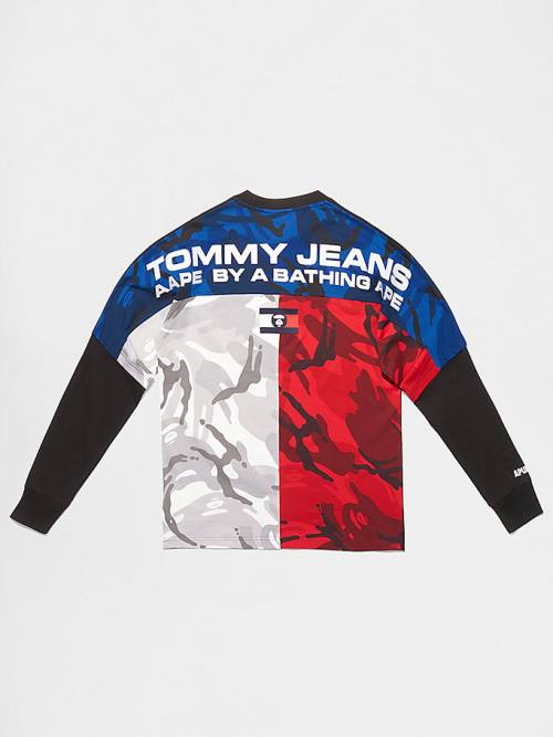 Tommy Hilfiger Tommy X AAPE Long Sleeve Póló Férfi Fekete | TH714NAP