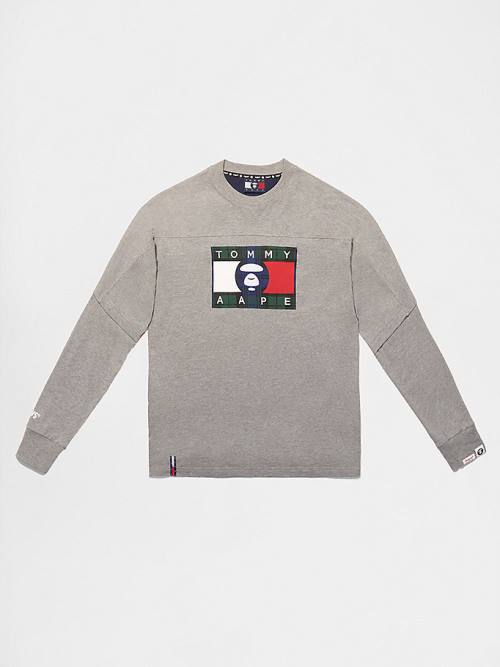 Tommy Hilfiger Tommy X AAPE Long Sleeve Póló Férfi Szürke | TH863MXU