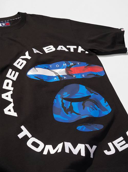 Tommy Hilfiger Tommy X AAPE Póló Férfi Fekete | TH480XDB