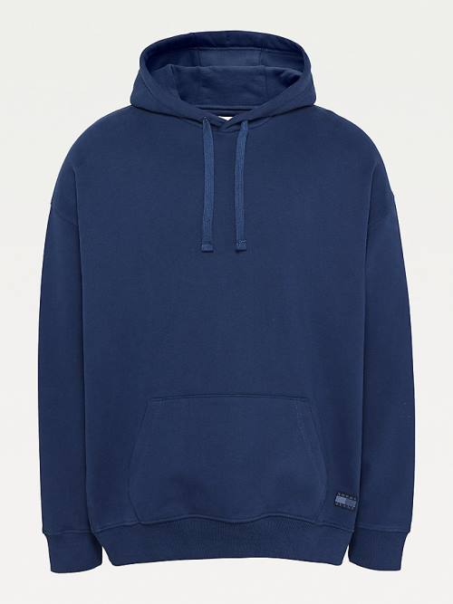 Tommy Hilfiger Tonal Logo Kapucnis Pulóver Férfi Kék | TH056MZJ