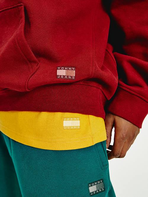 Tommy Hilfiger Tonal Logo Kapucnis Pulóver Férfi Piros | TH519BAV