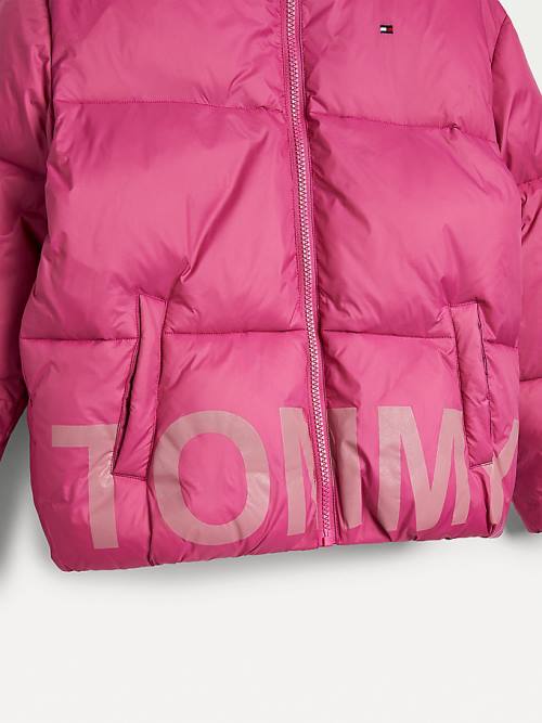 Tommy Hilfiger Tonal Logo Puffer Kabát Lány Lila | TH703LPE