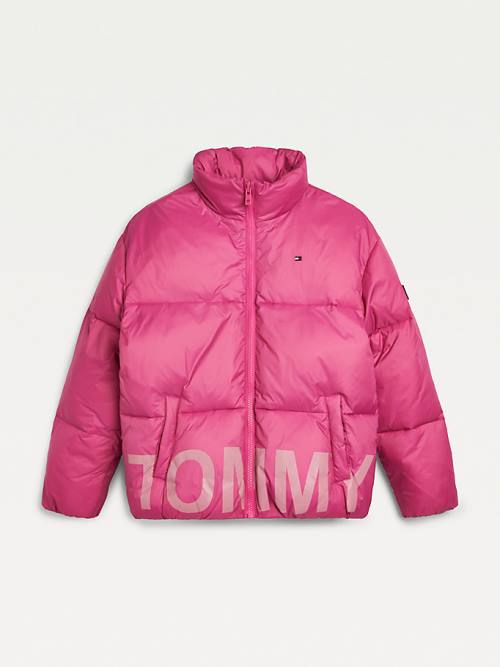 Tommy Hilfiger Tonal Logo Puffer Kabát Lány Lila | TH703LPE