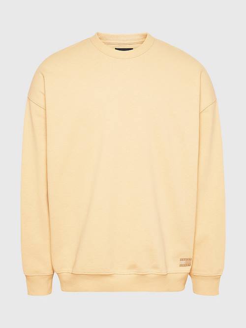 Tommy Hilfiger Tonal Logo Pulóver Férfi Sárga | TH405TEK