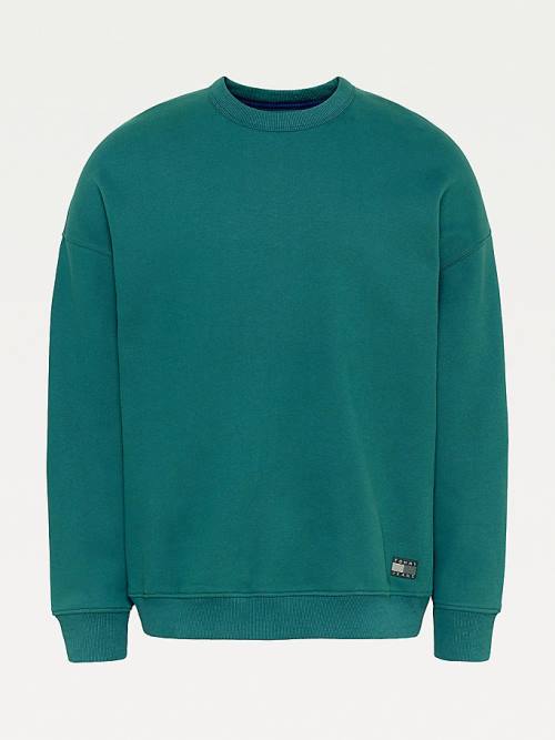 Tommy Hilfiger Tonal Logo Pulóver Férfi Zöld | TH671SZL