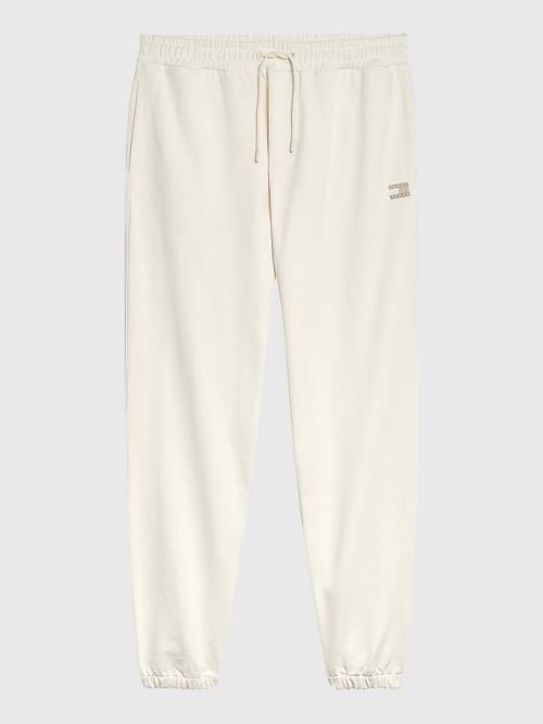 Tommy Hilfiger Tonal Logo Relaxed Fit Joggers Nadrág Férfi Fehér | TH281MZT