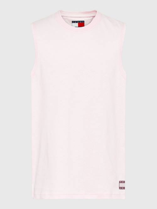 Tommy Hilfiger Tonal Relaxed Fit Logo Tank Top Póló Férfi Rózsaszín | TH607AFL