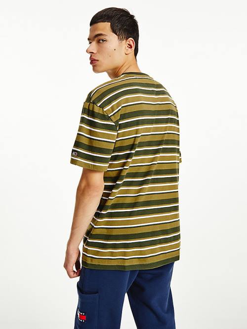 Tommy Hilfiger Tonal Stripe Póló Férfi Zöld | TH728DFI