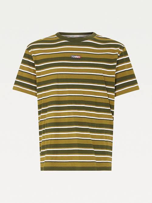 Tommy Hilfiger Tonal Stripe Póló Férfi Zöld | TH728DFI