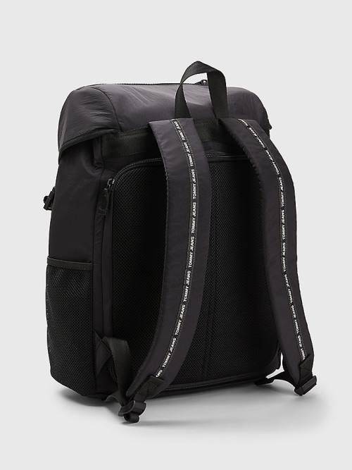 Tommy Hilfiger Travel Flap Backpack Táska Férfi Fekete | TH197GHO