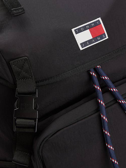 Tommy Hilfiger Travel Flap Backpack Táska Férfi Fekete | TH197GHO