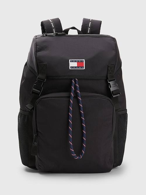 Tommy Hilfiger Travel Flap Backpack Táska Férfi Fekete | TH197GHO