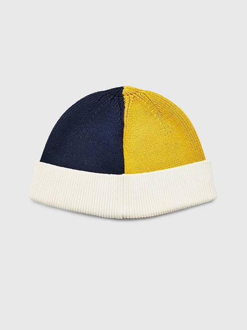 Tommy Hilfiger Travel Rövid Pamut Beanie Kalap Férfi Kék | TH038LYG