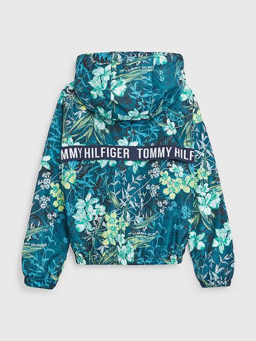 Tommy Hilfiger Tropical Print Chicago Windbreaker Kabát Lány Zöld | TH941PQY