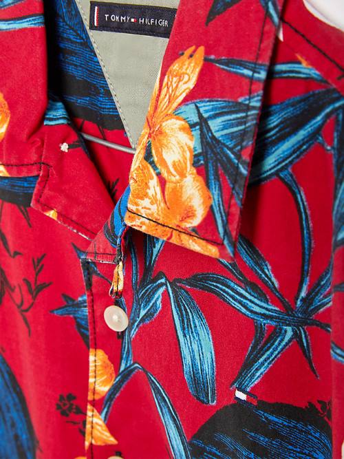 Tommy Hilfiger Tropical Print Rövid Sleeve Ingek Fiú Piros | TH987WXL