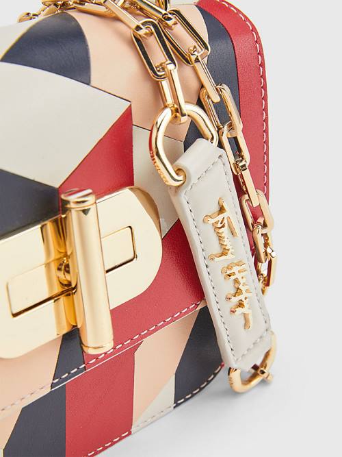 Tommy Hilfiger Turn Lock Small Bőr Crossover Táska Női Bézs | TH187ONA