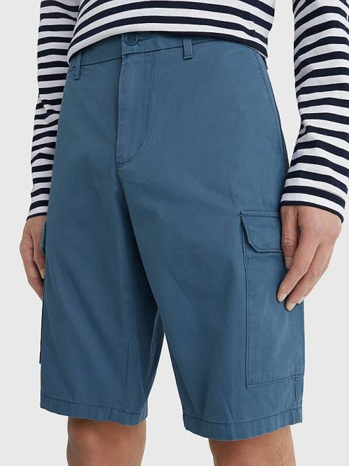 Tommy Hilfiger Twill Cargo Rövidnadrág Férfi Kék | TH691ESN