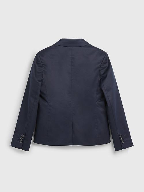 Tommy Hilfiger Twill Single Breasted Blazer Kabát Fiú Kék | TH267TFY