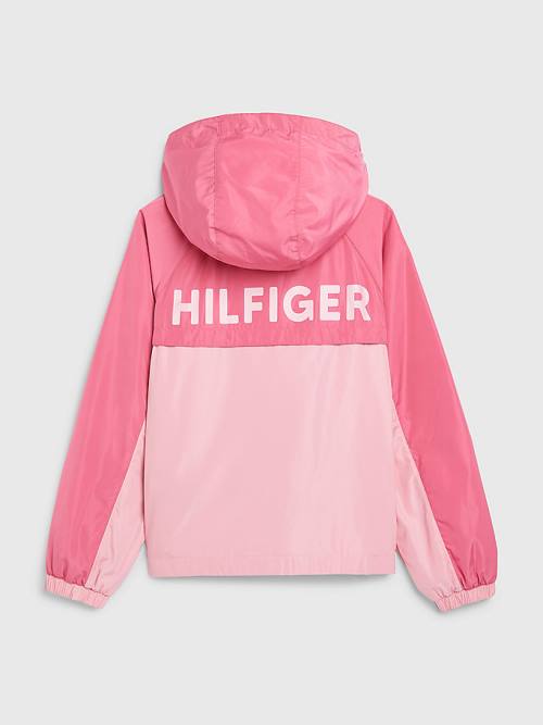 Tommy Hilfiger Two-Tone Chicago Windbreaker Kabát Lány Rózsaszín | TH918AQJ