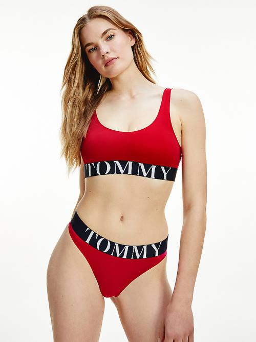 Tommy Hilfiger Ultra Soft Logo Underband Bralette Fehérnemű Női Piros | TH847AXF