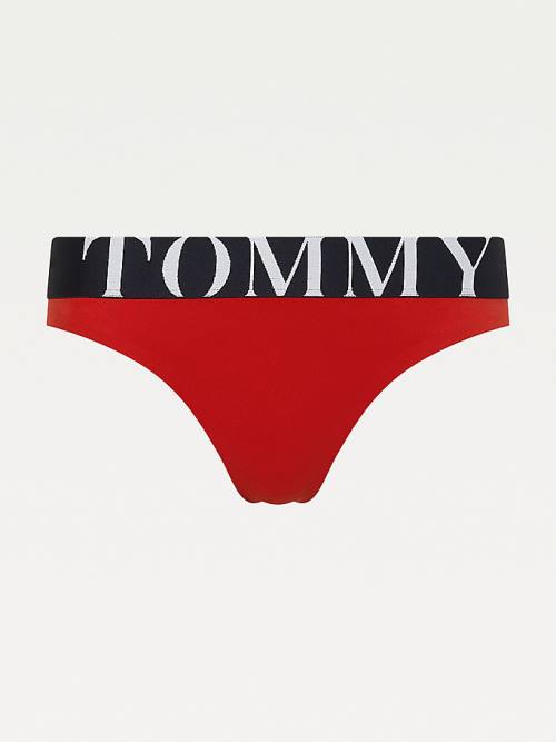 Tommy Hilfiger Ultra Soft Logo Waistband Tanga Fehérnemű Női Piros | TH159FXW