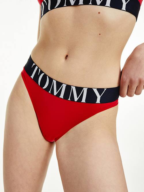 Tommy Hilfiger Ultra Soft Logo Waistband Tanga Fehérnemű Női Piros | TH159FXW